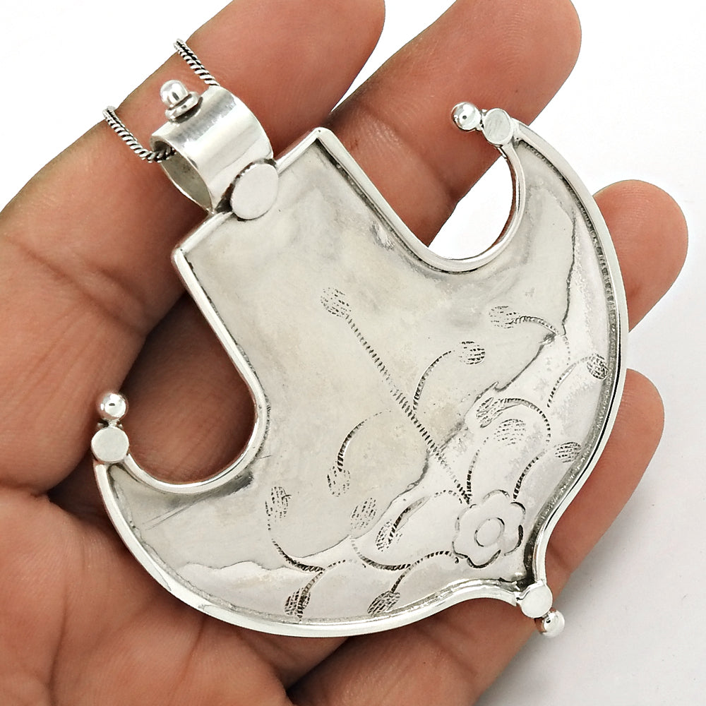 Vintage 925 Silver Handcrafted Pendant Statement Jewelry