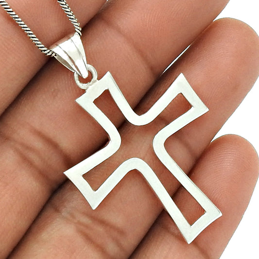 Solid 925 Silver Christ Cross Pendant
