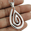 925 Solid Sterling Silver Teardrop Pendant