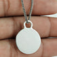 Solid 925 Sterling Silver Circle Tag Pendant