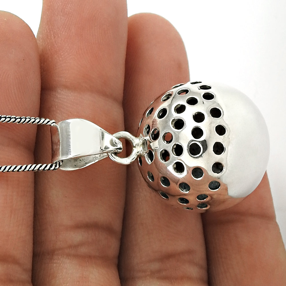 925 Sterling Silver Handcrafted Ball Pendant
