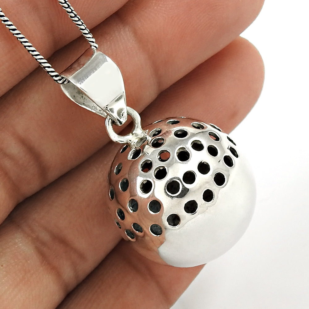 925 Sterling Silver Handcrafted Ball Pendant
