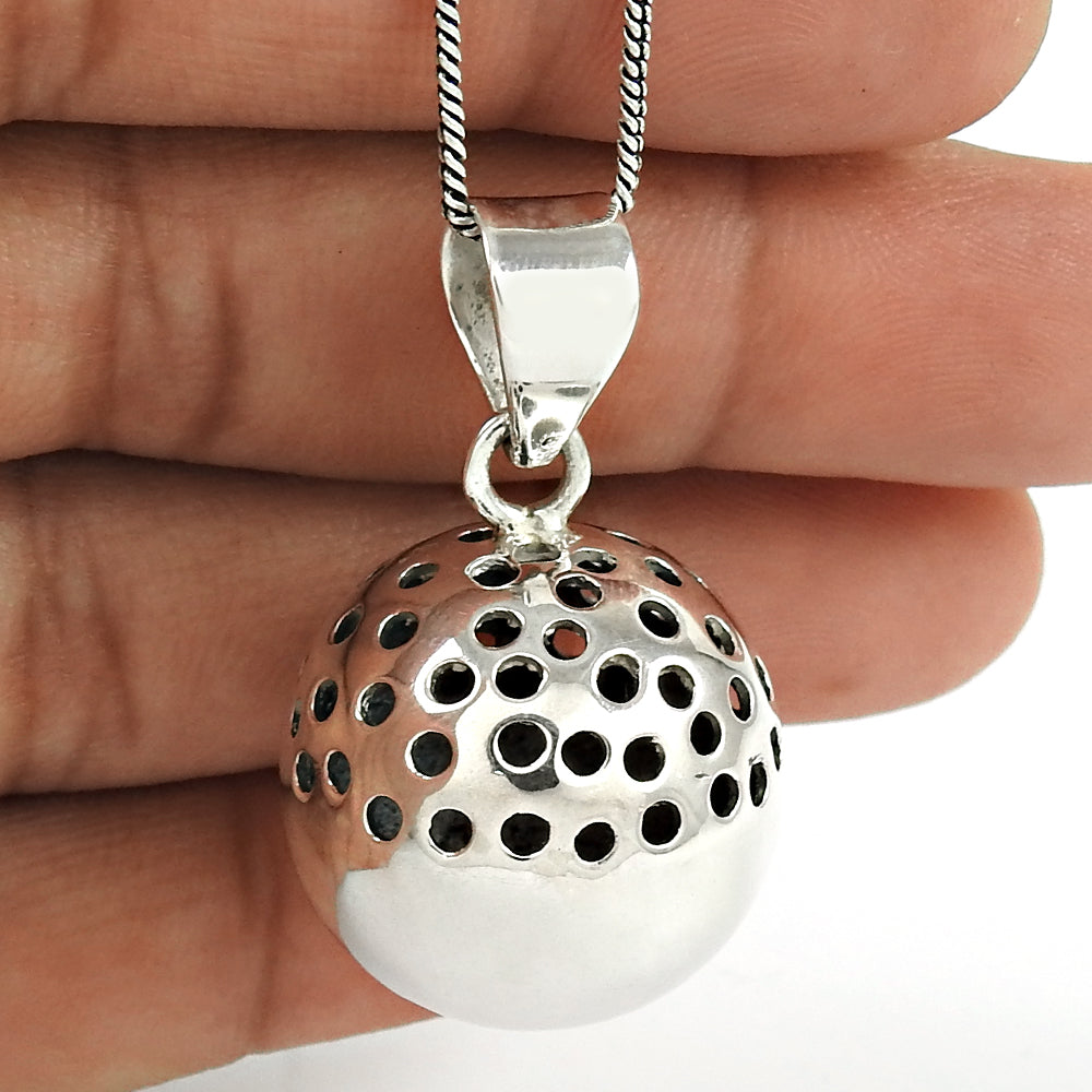 925 Sterling Silver Handcrafted Ball Pendant