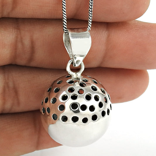925 Sterling Silver Handcrafted Ball Pendant