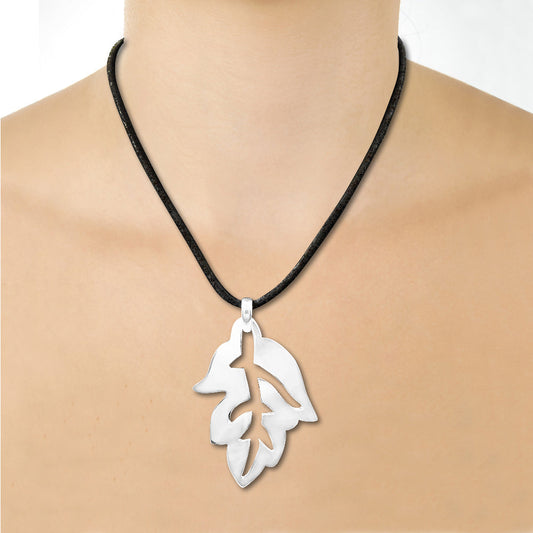 925 Sterling Silver Handmade Leaf Pendant