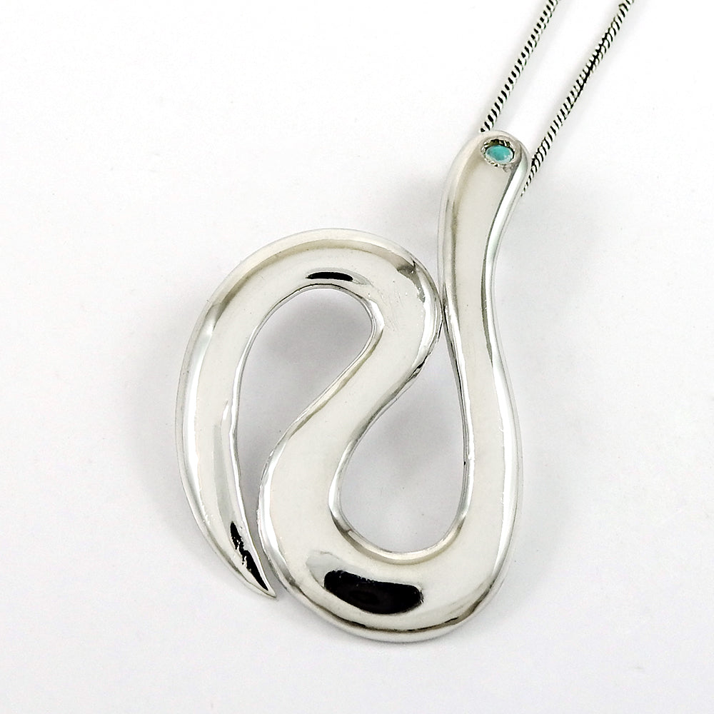 925 Sterling Silver Snake Pendant Handmade Jewelry