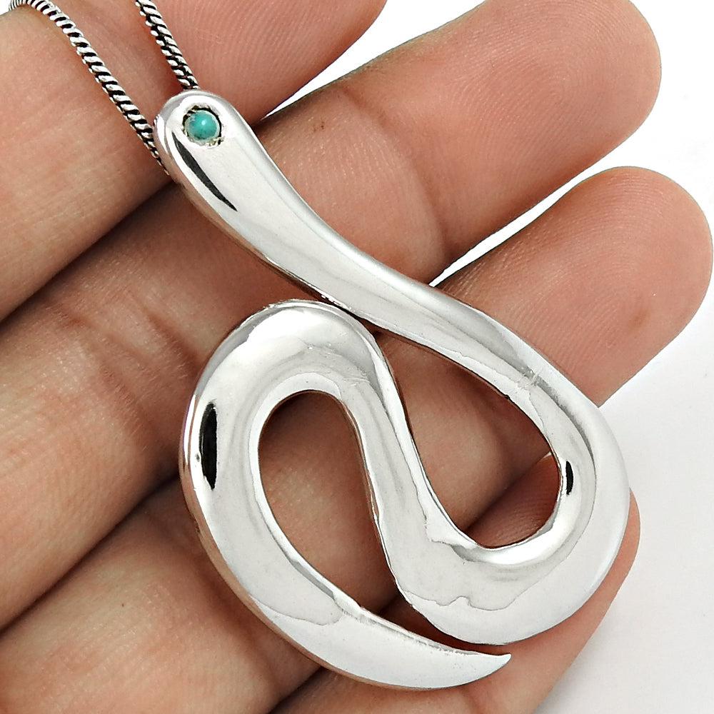 925 Sterling Silver Snake Pendant Handmade Jewelry