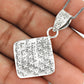 Solid 925 Sterling Silver Square Pendant