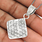 Solid 925 Sterling Silver Square Pendant