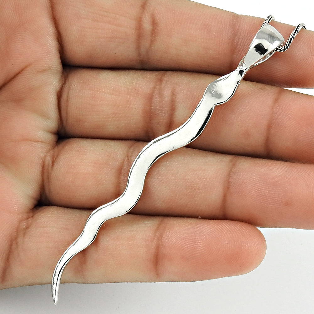 925 Sterling Silver Snake Pendant