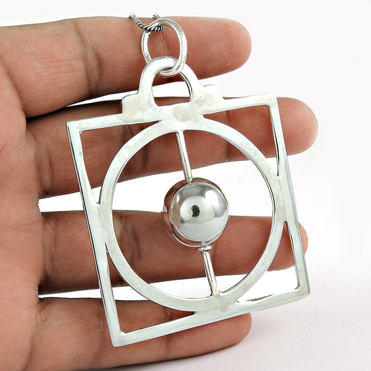 925 Sterling Silver Asteroid Physics Mechanics Science Pendant