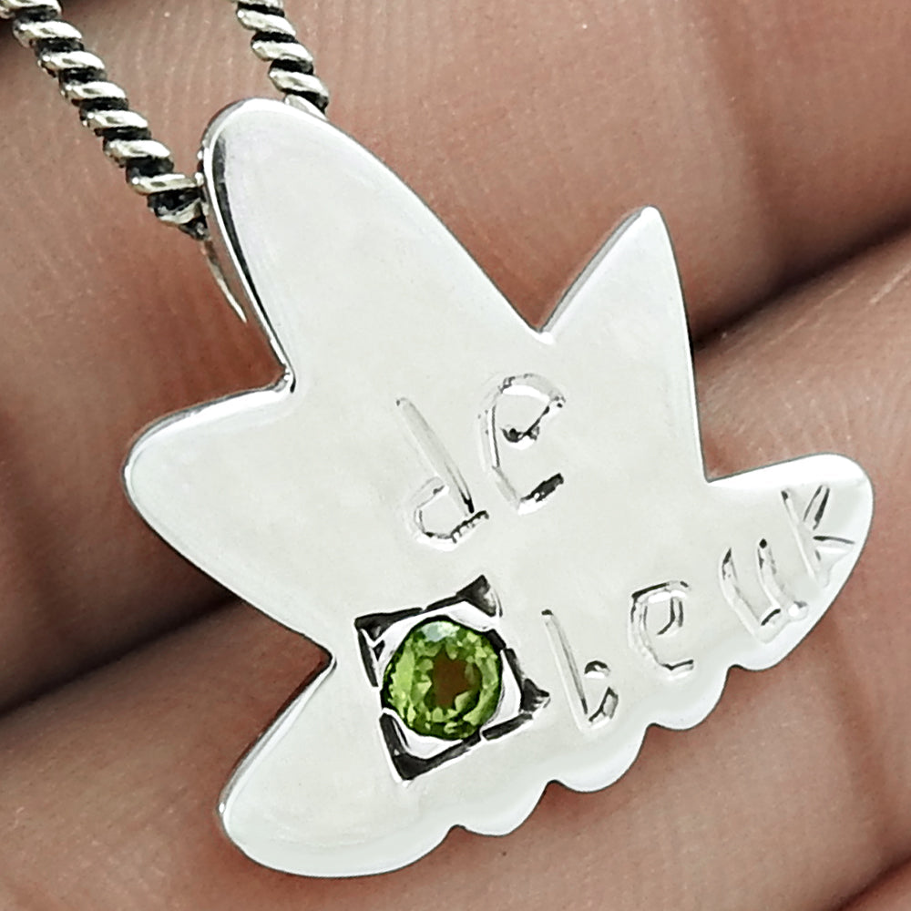 925 Sterling Silver Peridot Gemstone Birthday Star Fish Heart Chakra New Pendant