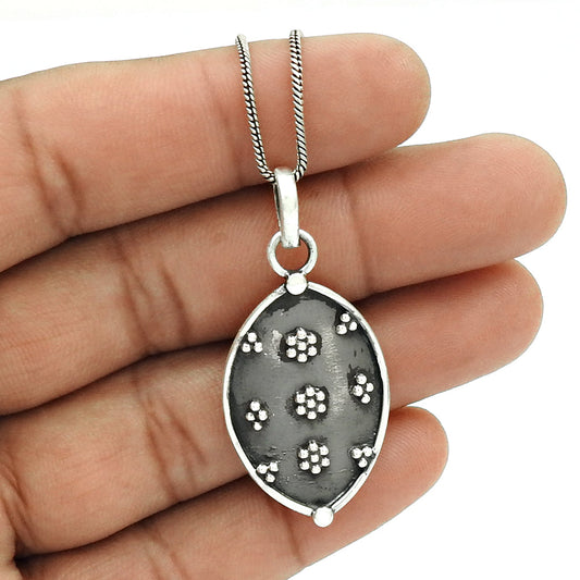Handmade Jewelry 925 Sterling Oxidized Silver Pendant