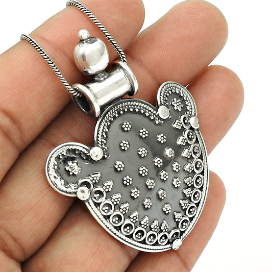 Statement Jewelry 925 Sterling Oxidized Silver Pendant