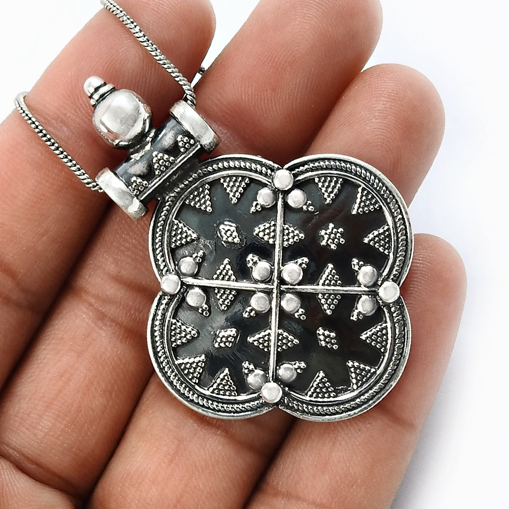 925 Sterling Oxidized Silver Pendant Handcrafted Jewelry