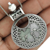 925 Sterling Oxidized Silver Artisan Pendant Statement Jewelry