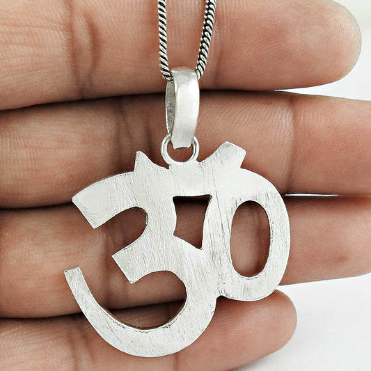 925 Solid Sterling Silver Om Pendant Indian Jewellery