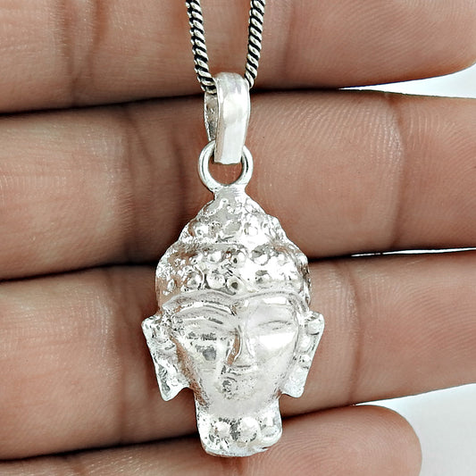 Solid 925 Sterling Silver Buddha Pendant