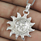 925 Sterling Solid Silver Sun Pendant