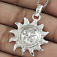 925 Sterling Solid Silver Sun Pendant