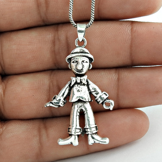 Joker Pendant 925 Solid Sterling Silver Handmade Jewelry