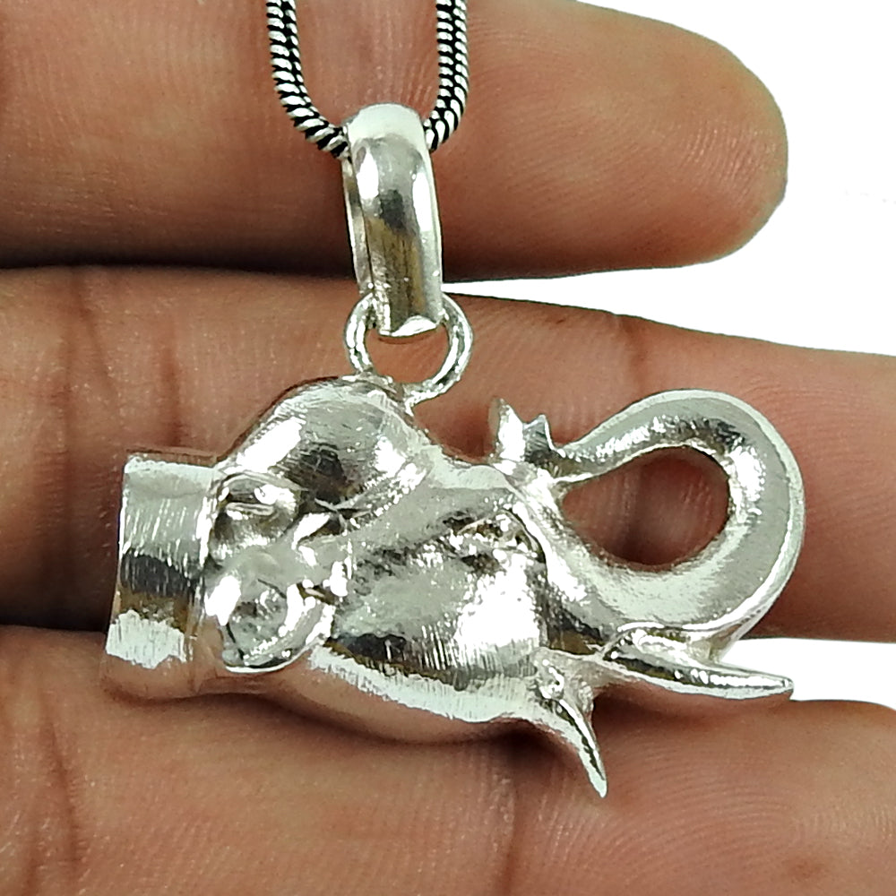 925 Solid Sterling Silver Elephant Pendant