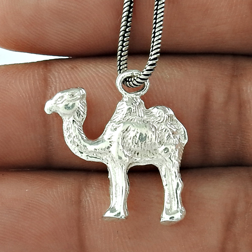 Solid 925 Sterling Silver Camel Charm Pendant