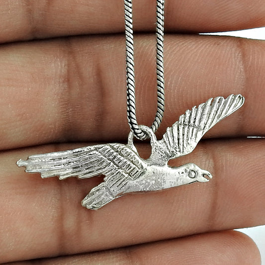 925 Sterling Silver Handcrafted Bird Pendant