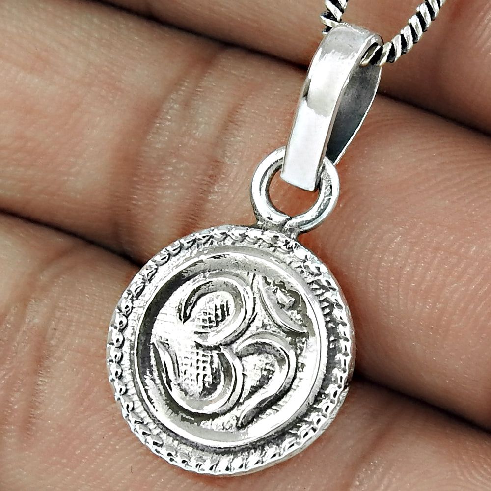 925 Sterling Silver Om Pendant Indian Jewelry