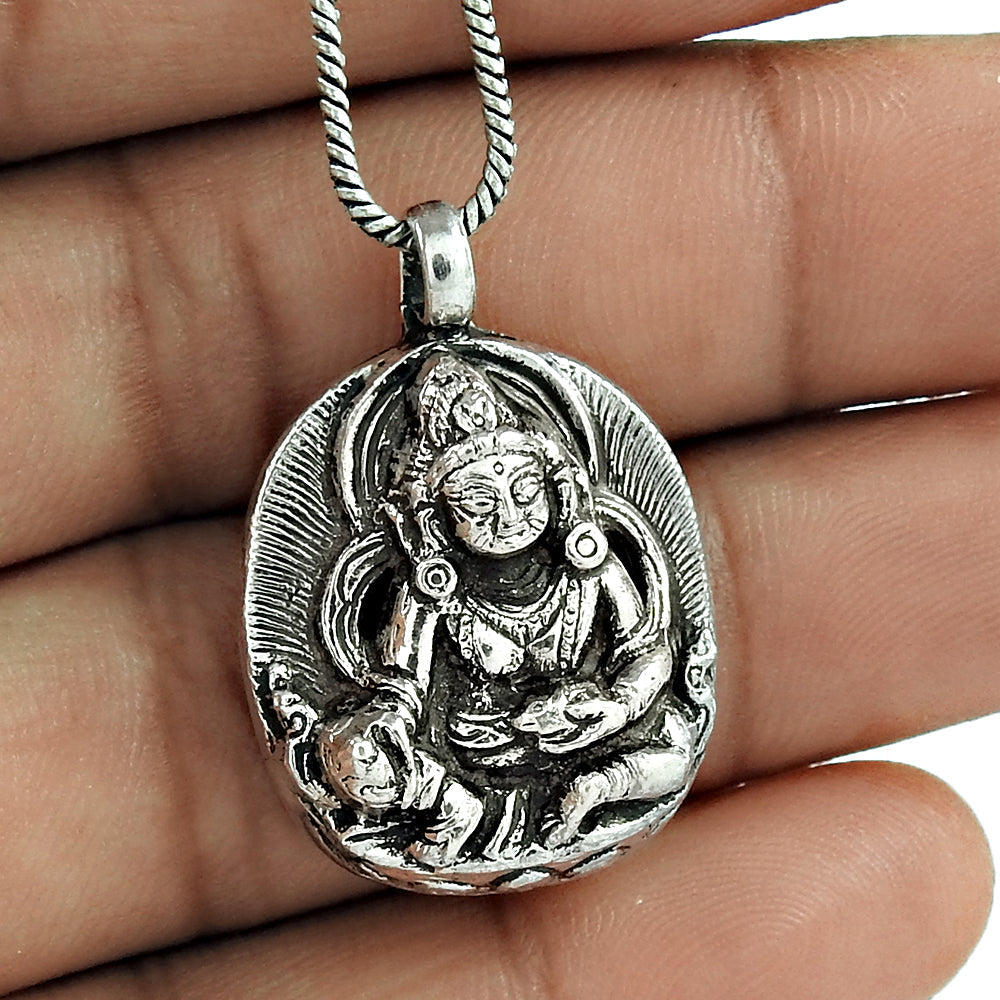 Buddha Pendant 925 Sterling Silver Religious Jewelry