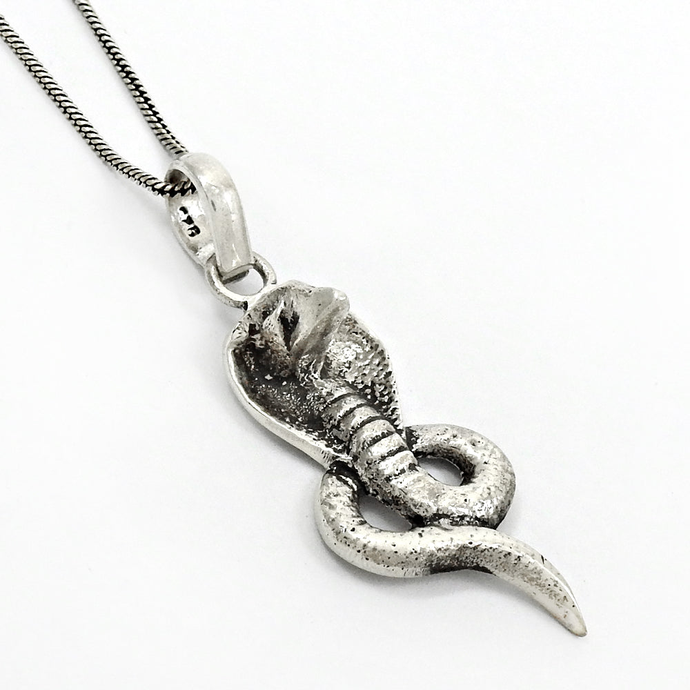 925 Solid Sterling Silver Handmade Snake Pendant