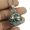 Solid 925 Sterling Oxidized Silver Ball Pendant