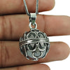 Solid 925 Oxidized Silver Ball Pendant