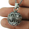 Solid 925 Oxidized Sterling Silver Ball Pendant