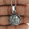 Solid 925 Oxidized Sterling Silver Handmade Ball Pendant