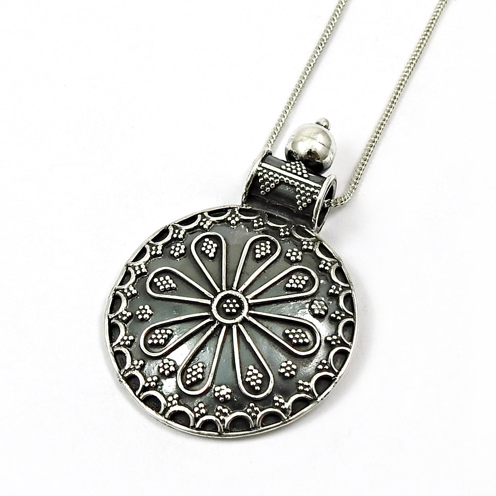 Oxidized Sterling Silver Handmade Statement Pendant