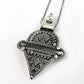 Solid 925 Sterling Silver Oxidized Tribal Pendant