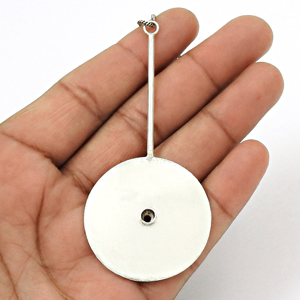925 Sterling Silver Hanging Round Circle Pendant