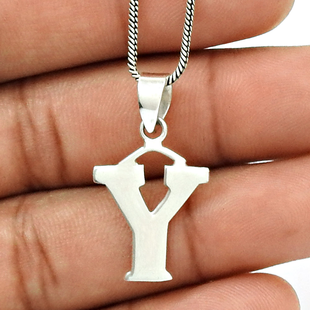 Solid 925 Sterling Silver Alphabet Pendants