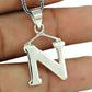 Solid 925 Sterling Silver Alphabet Pendants
