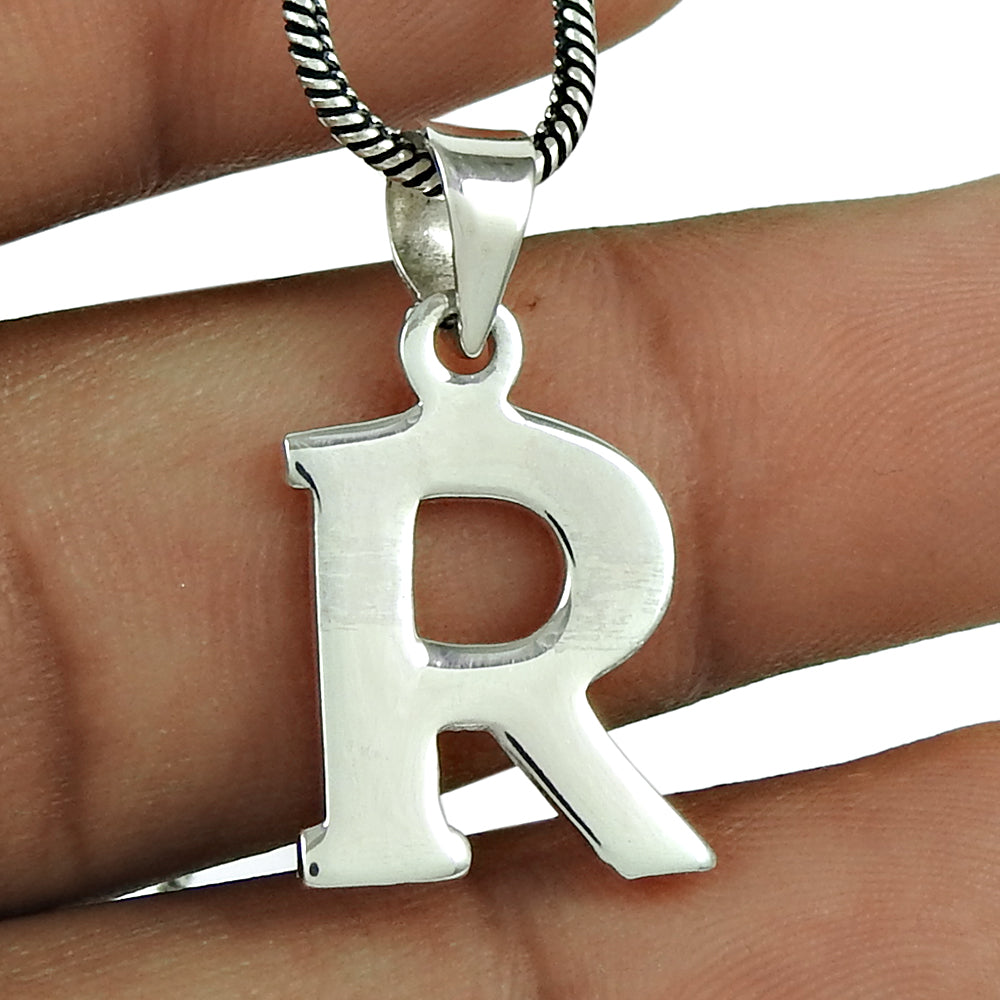 Solid 925 Sterling Silver Alphabet Pendants