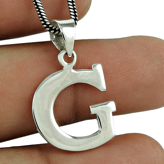 Solid 925 Sterling Silver Alphabet Pendants