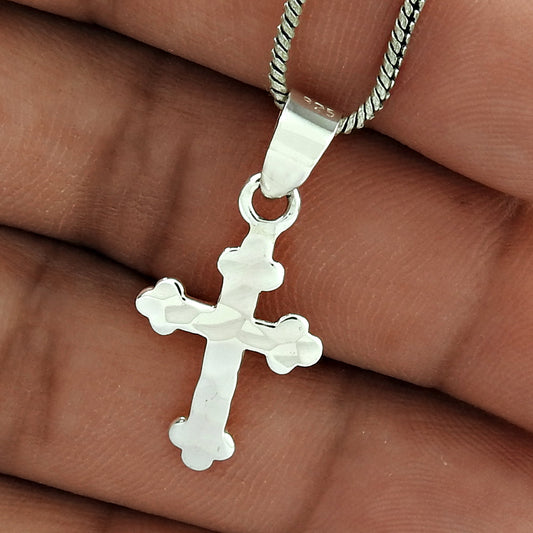 Solid 925 Sterling Silver Cross Charm Pendant