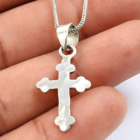 Solid 925 Sterling Silver Cross Charm Pendant