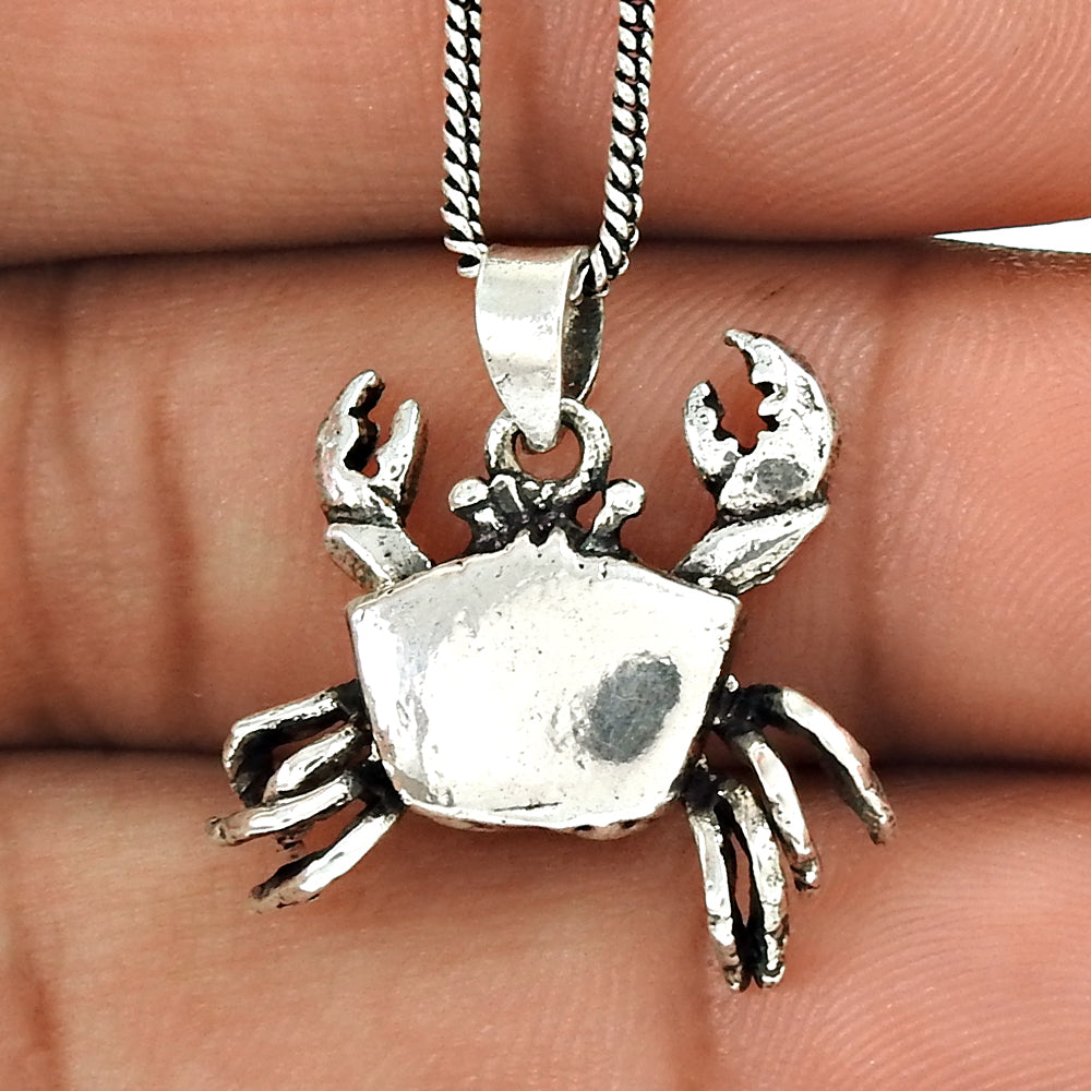 925 Sterling Silver Crab Charm Pendant