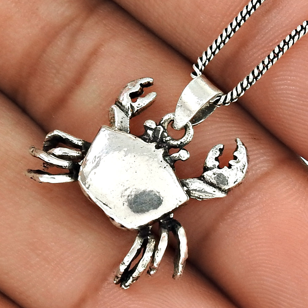 925 Sterling Silver Crab Charm Pendant
