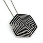 Vintage Sterling Silver 925 Hexagon Modernist Spiral Pendant