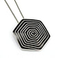 Vintage Sterling Silver 925 Hexagon Modernist Spiral Pendant