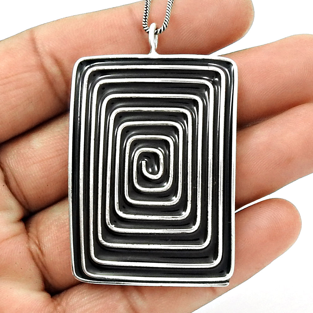 Vintage 925 Sterling Silver Modernist Spiral Pendant