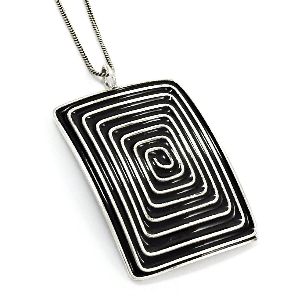 Vintage 925 Sterling Silver Modernist Spiral Pendant